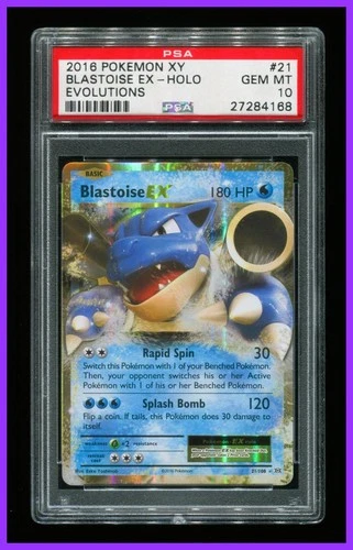 Blastoise EX - 21/108 - XY Evolutions - Ultra Rare - PSA 10 - Pokemon Card