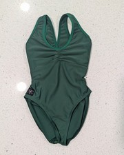 CHRISTMAS GREEN Kandi Kouture Dance Gymnastics Leotard X-Large STRAPPY Evergreen