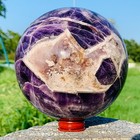 5.5LB Natural Dreamy Amethyst Quartz Sphere Crystal Ball Reiki Healing — photo 8