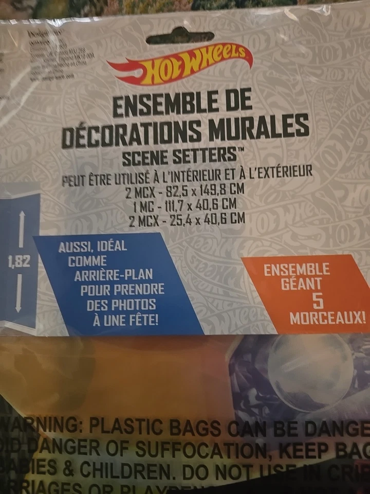 Hot Wheels Birthday Decorating Kit Backdrop Scene Setters Large Posters 6' - Image 3 of 4