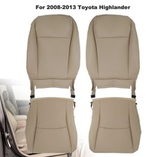 Front Full Set Seat Covers Fits For 2008-2013 Toyota Highlander Tan Leather Front Full Set Seat Covers Fits For 2008-2013 Toyota Highlander Tan Leather
