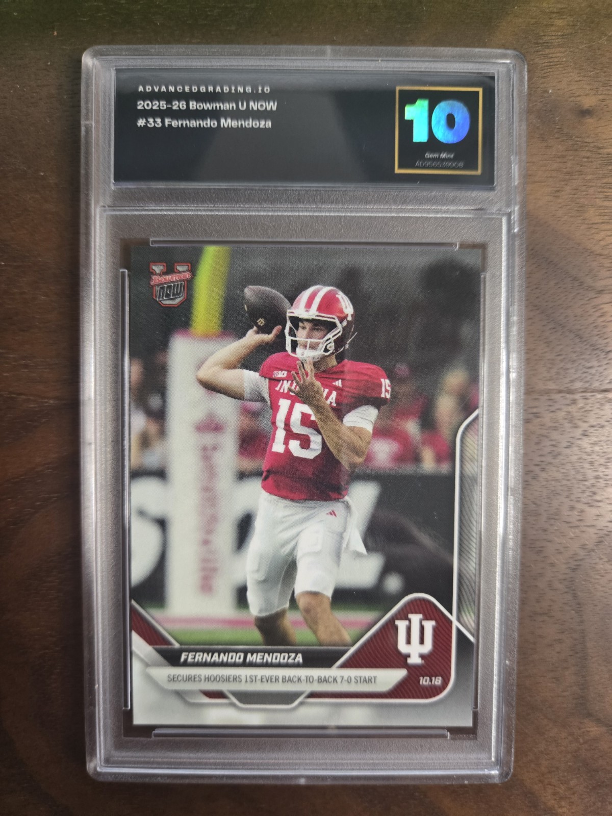 2025 Bowman U Now Fernando Mendoza #33 GEM MINT 10