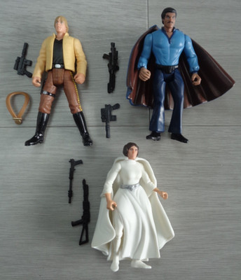 Star Wars Power Of The Force Figuren Lot x3 Lando, Leia, Luke