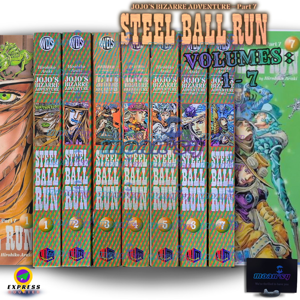 JoJo's Bizarre Adventure Part 7 Vol 1–7 Manga English Full Set by