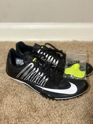 Nike Zoom Rival Track & Field Running Spike Shoes Black/White w/ Parts Bag