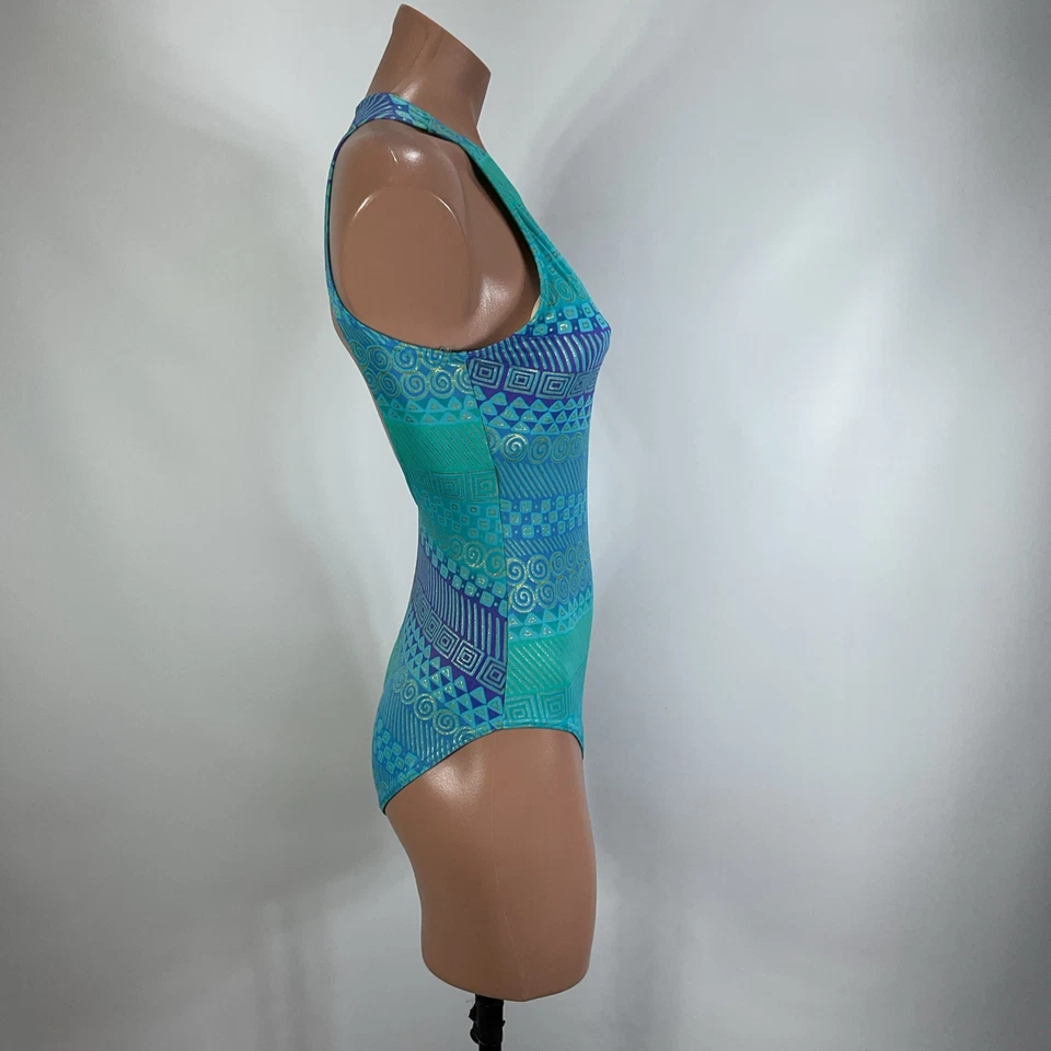 Traje de baño de una pieza para mujer It Figures diluyente abdomen metálico sin espalda 10 Y2K de colección Foto 4 de 4