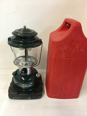 #ad Coleman The Powerhouse 290A700 Dual Mantle Gas Lantern with Red Carry Case $59.00