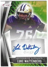 Luke Wattenberg 2022 SAGE FOOTBALL DRAFT ROOKIE AUTOGRAPH CARD Broncos RC AUTO