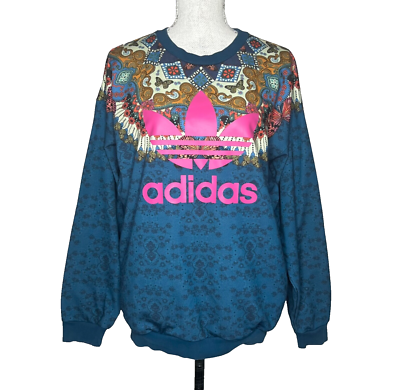 Adidas X Farm Rio Borbomix Butterfly Sweatshirt Women's S Blue
