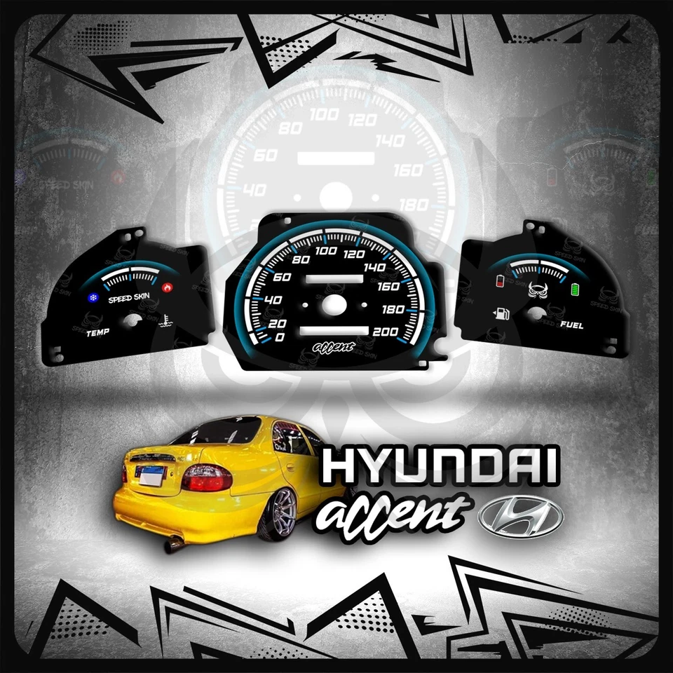 Face de cluster de medidor sem RPM | Vermelho ou azul | Para Hyundai Accent X3 / Verna 🚚 - Imagem 3 de 4