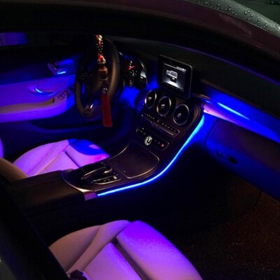 Car Ambient Light App Control 4pics kit Footwell RGB Dashboard Interior LED