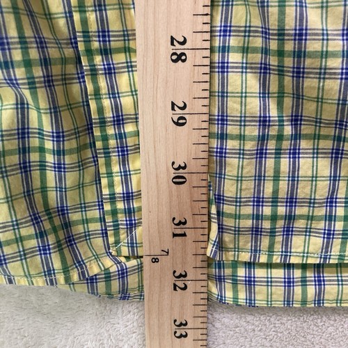 Polo Ralph Lauren Plaid Button Front Shirt Men's Large Blake Yellow Green Blue - Picture 4 of 6