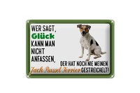 Blechschild Spruch 30X20 Cm GlüCk Jack Russel Terrier Hund Deko Schild Tin Sign