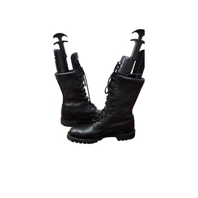 Nice Carolina Jump Boots Black Leather Made In Usa Sz 8  display picture 2