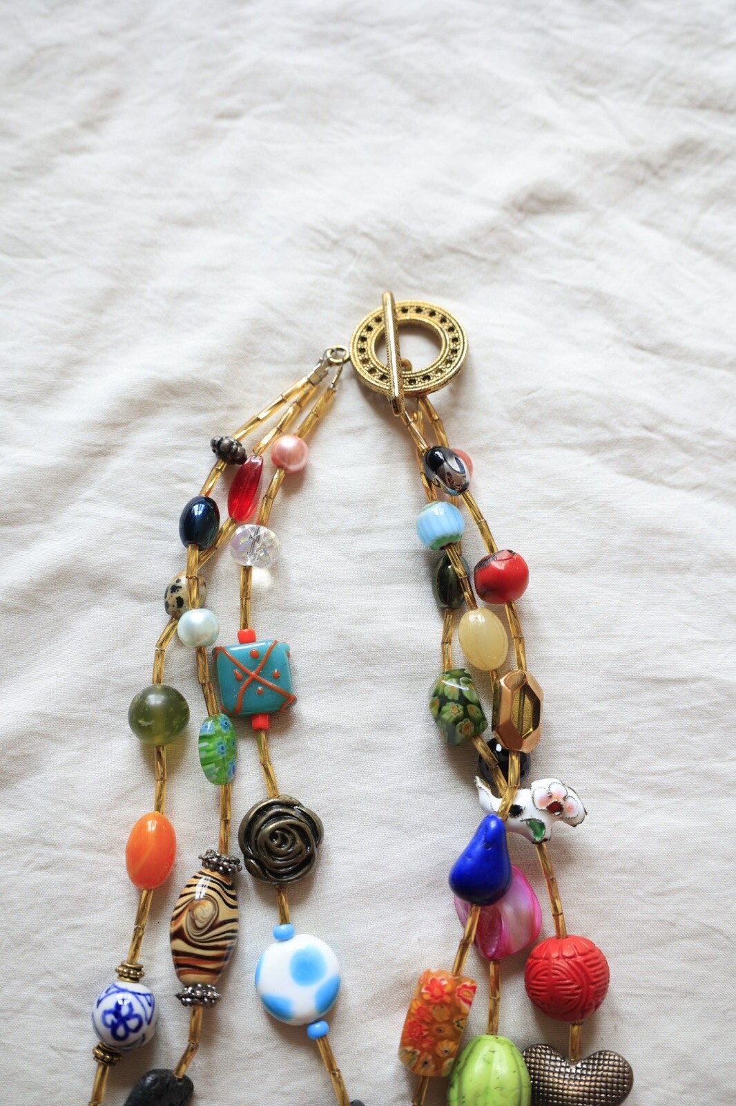 Beautiful Multicolor Beaded Statment Necklace - image 4