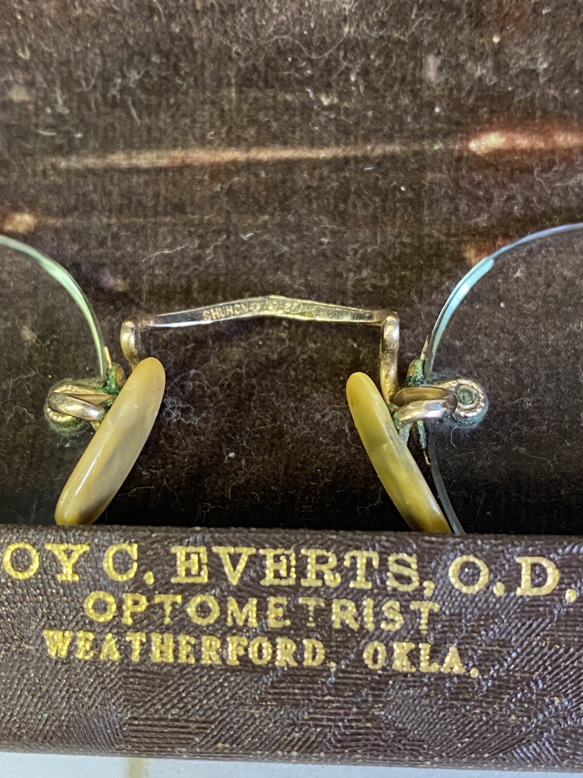 Antique Shuron Rimless Spectacles Eyeglasses Ful … - image 3