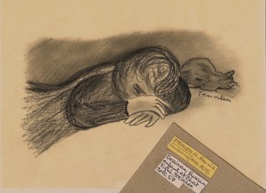 Détails Sur Enfant Et Chat Dessin Au Fusain Signé Steinlen
