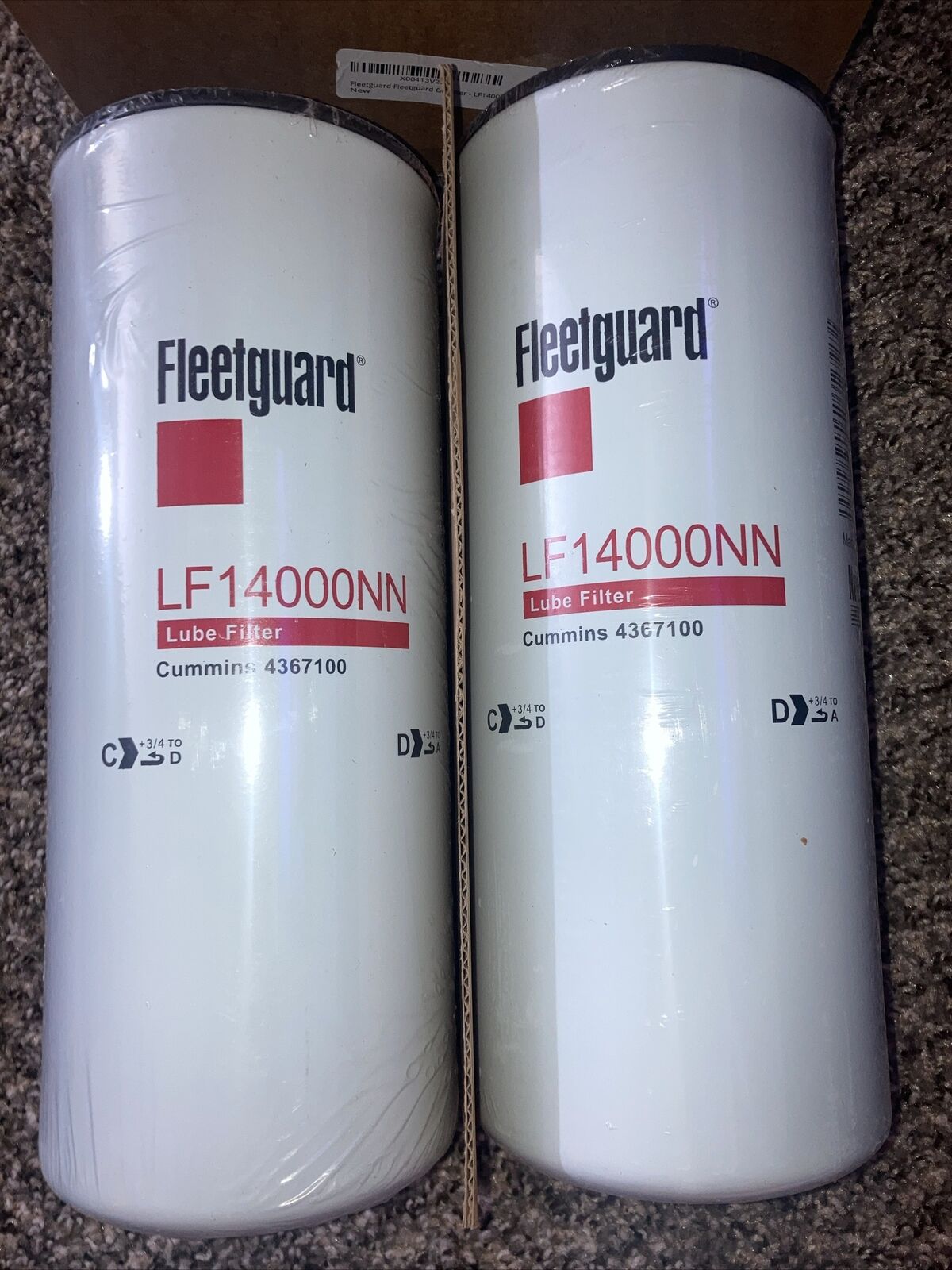 Two (2) Fleetguard LF14000NN Oil Filter Cummins ISX 4367100 Free Shipping