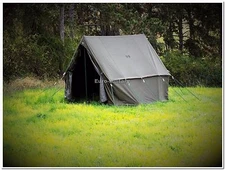 WW2 US Army Olive Green US Small Tent Wax Canvas Camping Shelter Kit Repro New