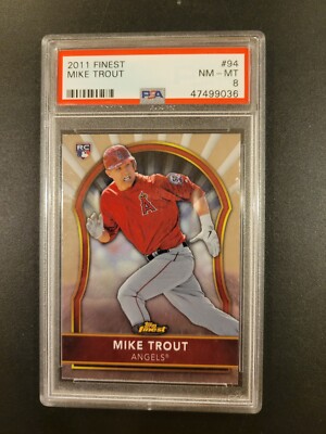 2011 Topps Finest Mike Trout RC Rookie Card #94 - PSA 8 - MVP 