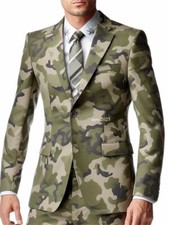 3D Camouflage Men's Suit Men's Business Dress Formal Office Outdoor Suit Jacket