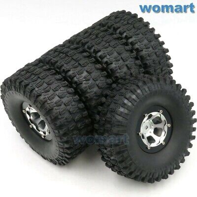5pcs RC 1.9 Crawler Tires Tyres 114mm & Alum 1.9" Beadlock Wheels Rims Hex 12mm
