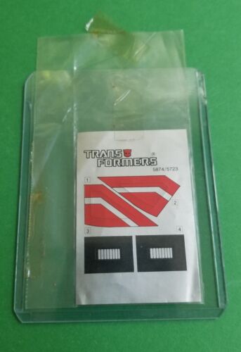 💥 VINTG G1 LIGHTSPEED AUTHENTIC DECAL  STICKER SHEET IN BAG TRANSFORMERS 💥 - Picture 1 of 3