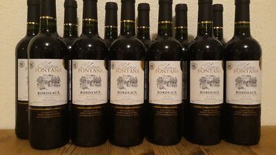 (8,00 /1L.) 12 Fl. Bordeaux Chateau Fontana Goldmedaille Rotwein Frankreich