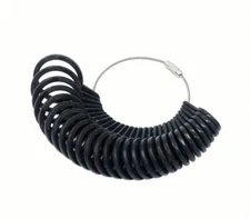 US Finger Size Measuring Gauge, Black Plastic Ring Sizer