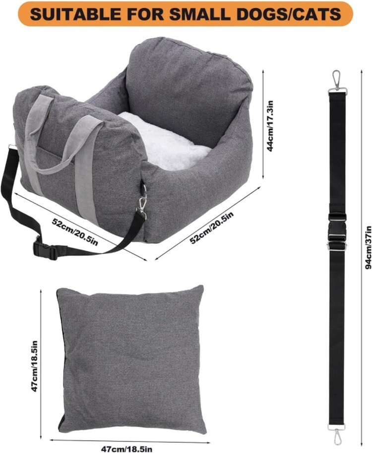 Dog Booster seat for Small Dogs,Fully Detachable and Washable Dog Car