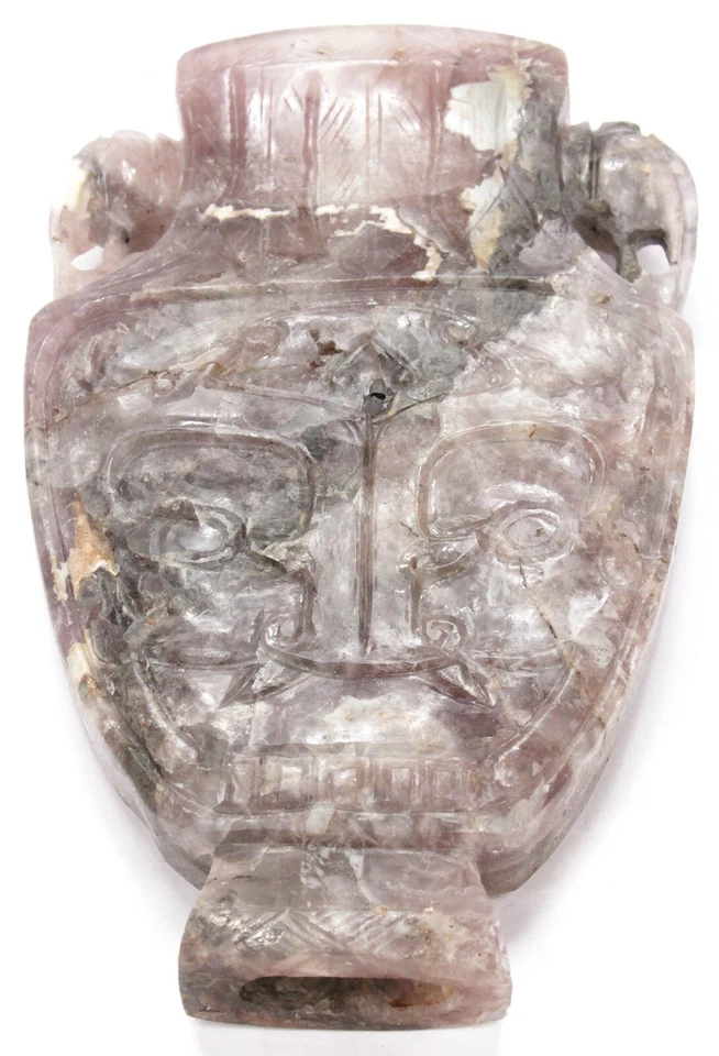 古董老式/复古清共和国时期中国紫水晶石古花瓶香炉 — 第 4/4 张图片