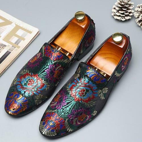 Antideslizante en mocasines para hombre de Lujo Bordado Floral Mocasines  Nuevo Vestido para Boda Zapatos | eBay