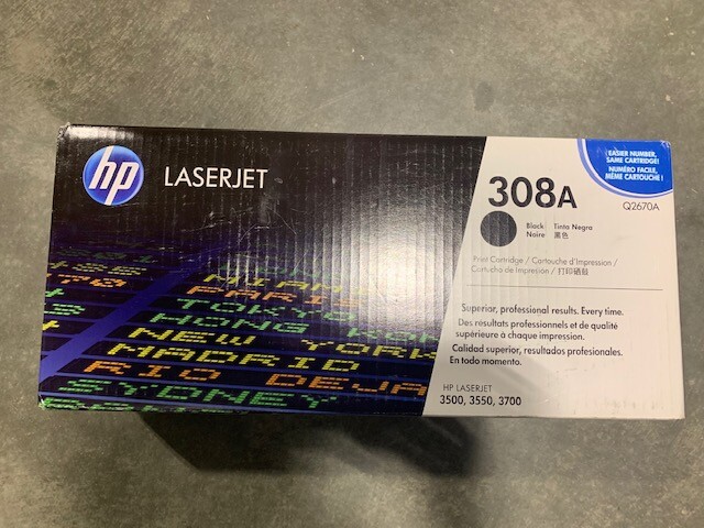 Genuine HP 308A Black Print Cartridge (Q2670A) use with 3500/3550/3700 ...