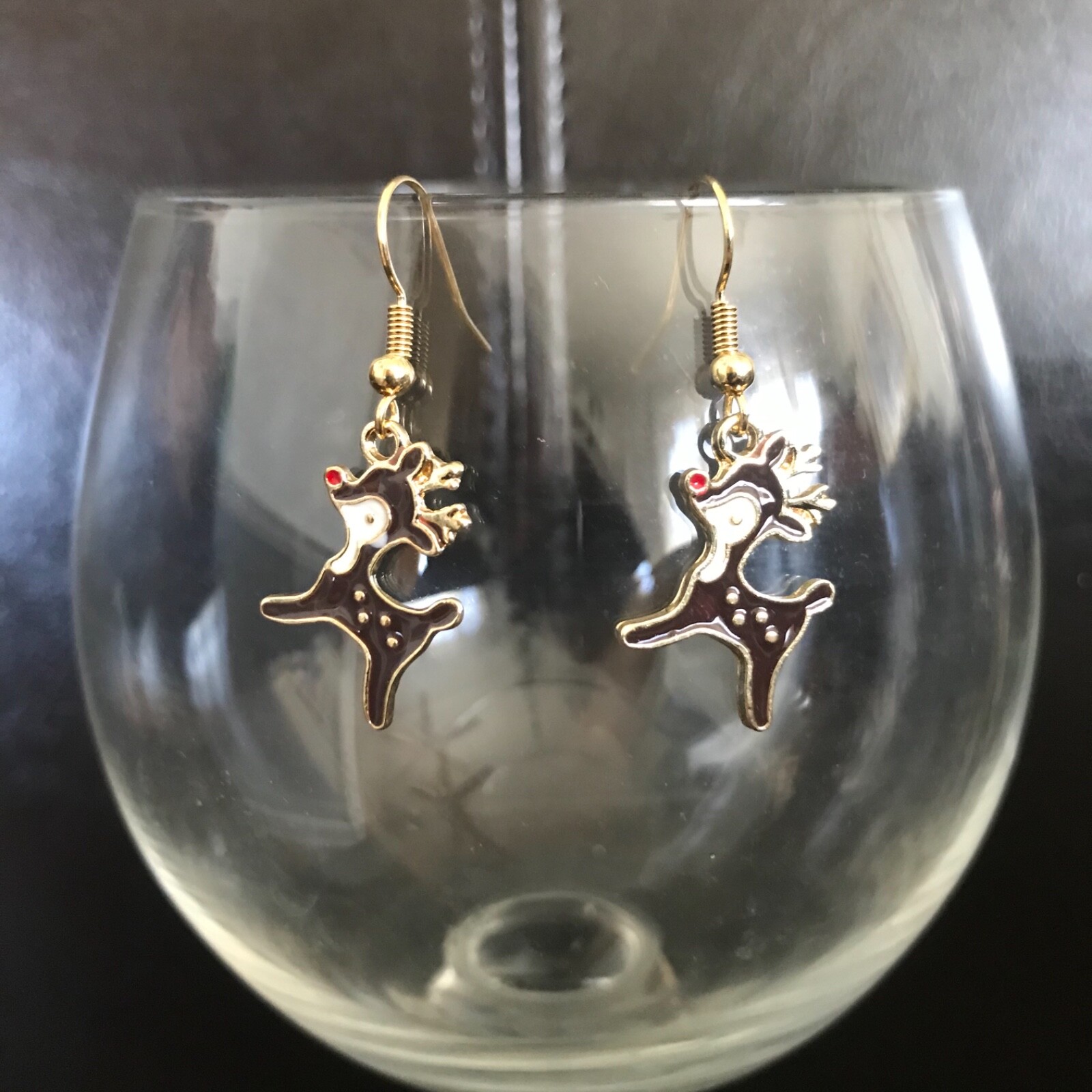 Rudolph the Red Nosed Reindeer Dangle Earrings by CurlanceCreations eBay