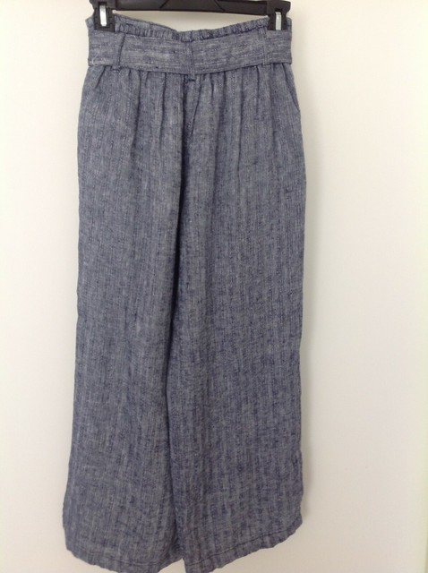 NWT RACHEL ZOE High Rise Linen Cross Dye Pull On Cropped Wide Leg Pants Size XS | eBay