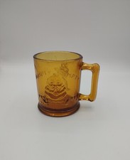 Vtg Tiara Amber Glass Child Mug Mother Goose Nursery Rhyme Humpty C Description