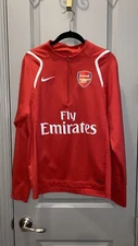 Vintage Arsenal Soccer Futbol Nike Pullover Fly Emirates Red Size Small