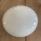 Vintage Schoolhouse Ceiling Hanging Light Shade Milk Glass Dome Replacement 7.5”