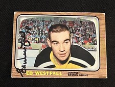 ED WESTFALL 1967-77 TOPPS SIGNED AUTOGRAPHED CARD #32 BOSTON BRUINS