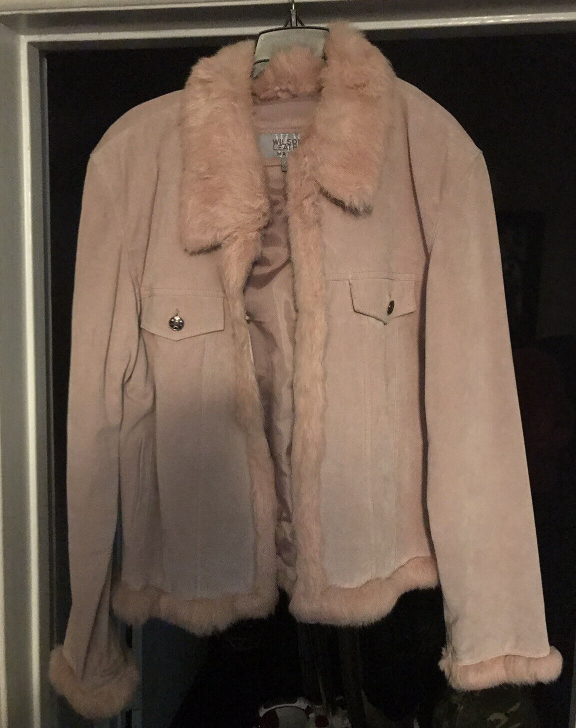 WILSONS LEATHER WOMENS SUEDE PINK XL JACKET - image 1