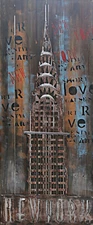 "Gray Architecture" Mixed Media Iron Hand Painted Dimensional Wall Deal