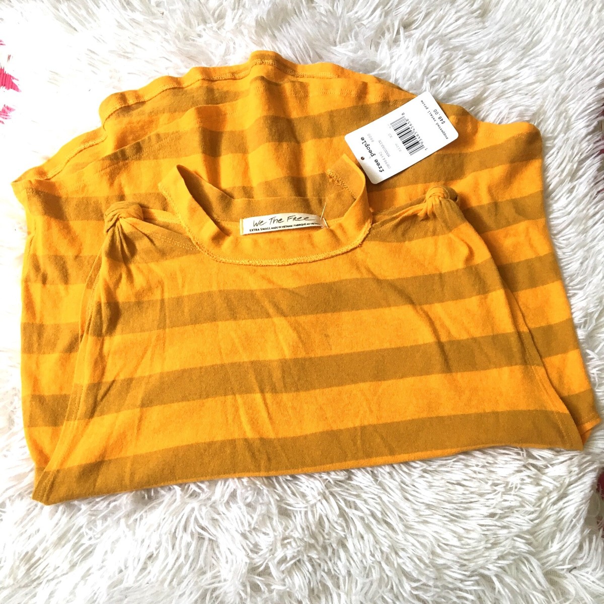 Free People Tank Top The Twist Striped Mandarin XS,S | eBay