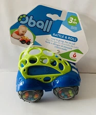 Oball Rattle & Roll Car - Blue, by Kids II - Grasp & Roll
