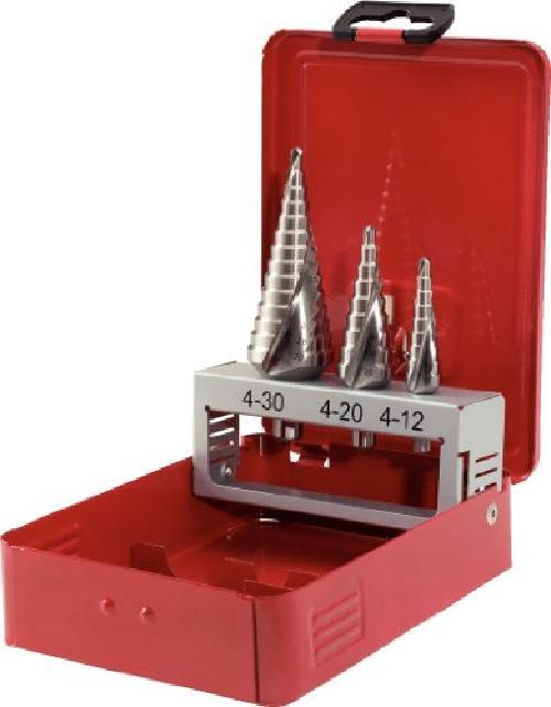 KS Tools 330.2403 Serie di frese a gradini in HSS,3 pz