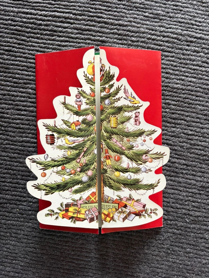 Creative Papers C.R.Gibson Die Cut Christmas Tree Photo Cards Spode 12 Card Pack - Image 4 of 4