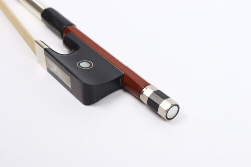 French Style 3/4 Upright Double Bass Bow High Quality Brazilwood Ebony Frog - Picture 5 of 7