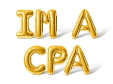 IM A CPA Letter Script Balloon Banner - Accounting Graduation Party Decorations