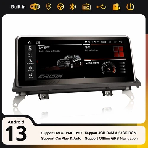 10.25" 64GB Android 14 Car Stereo BMW X5 E70 X6 E71 CCC CarPlay DAB+ WiFi Navi 4G