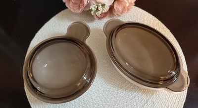 5 Piece Set - CorningWare Grab It Bowl with Visions Heat 'N' Eat Lid EUC