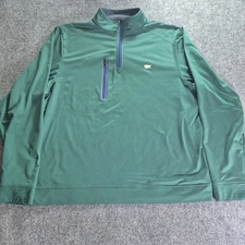 Masters Tech Pullover Mens 2XL Green Quarter 1/4 Zip Golf Augusta Stretch